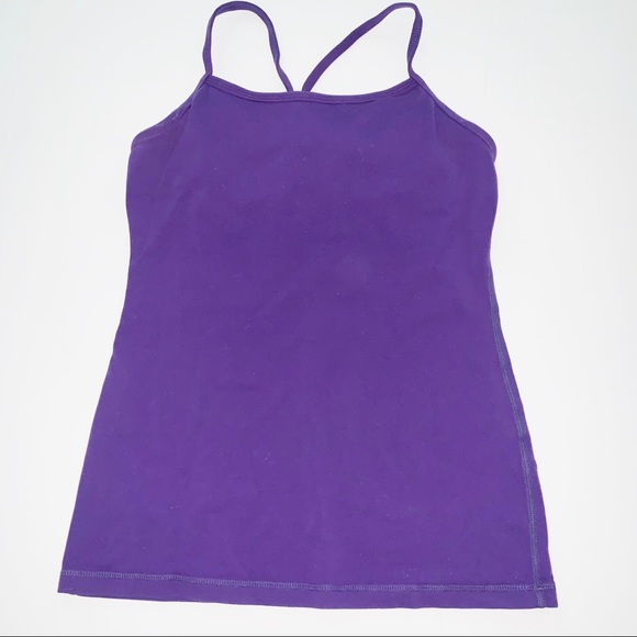 LULULEMON | Sz 4 Workout Tank Top Purple Racerback Power Y - Picture 8 of 8